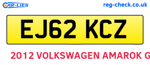 EJ62KCZ are the vehicle registration plates.
