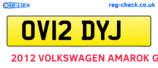 OV12DYJ are the vehicle registration plates.