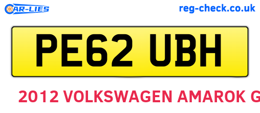 PE62UBH are the vehicle registration plates.