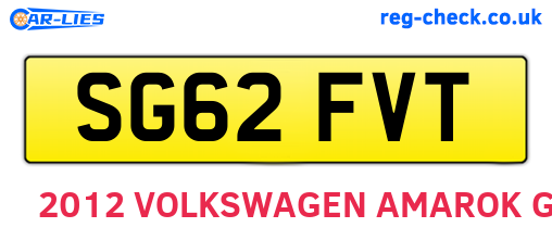 SG62FVT are the vehicle registration plates.