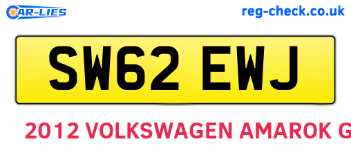 SW62EWJ are the vehicle registration plates.