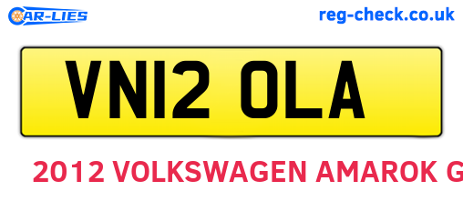 VN12OLA are the vehicle registration plates.