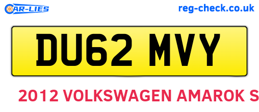 DU62MVY are the vehicle registration plates.