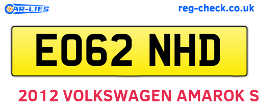 EO62NHD are the vehicle registration plates.