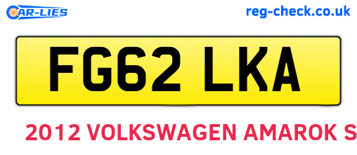 FG62LKA are the vehicle registration plates.