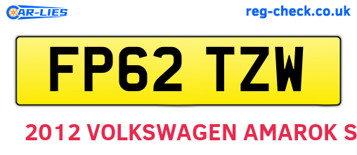 FP62TZW are the vehicle registration plates.