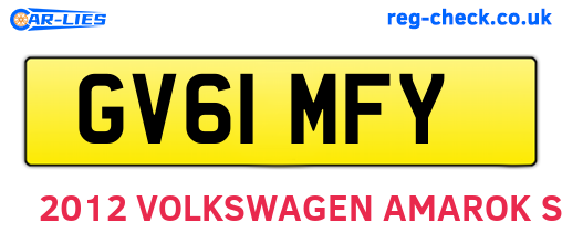 GV61MFY are the vehicle registration plates.