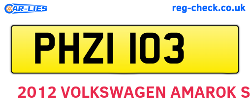 PHZ1103 are the vehicle registration plates.