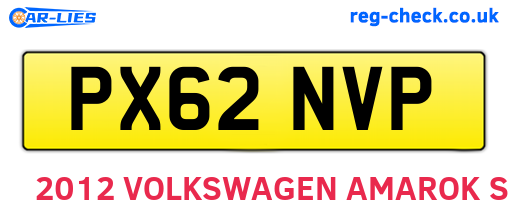 PX62NVP are the vehicle registration plates.