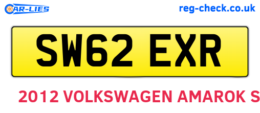 SW62EXR are the vehicle registration plates.