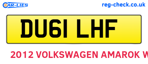 DU61LHF are the vehicle registration plates.