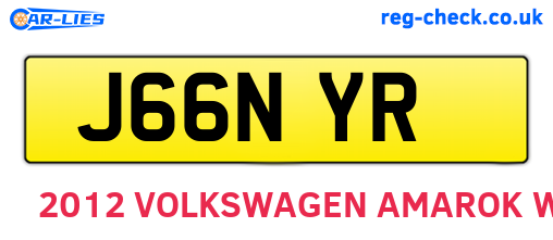 J66NYR are the vehicle registration plates.