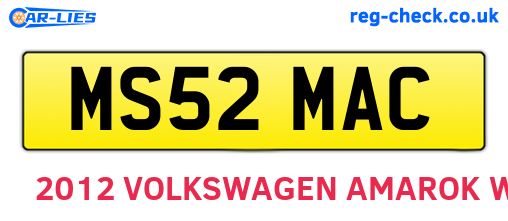 MS52MAC are the vehicle registration plates.