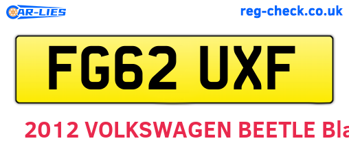 FG62UXF are the vehicle registration plates.