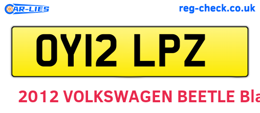OY12LPZ are the vehicle registration plates.