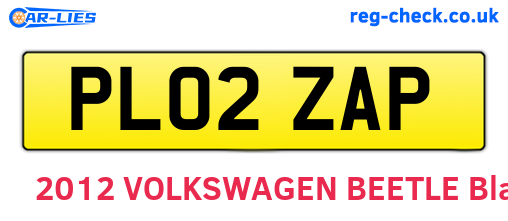 PL02ZAP are the vehicle registration plates.