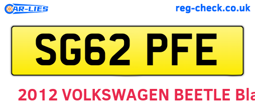 SG62PFE are the vehicle registration plates.