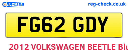 FG62GDY are the vehicle registration plates.