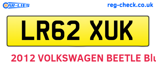 LR62XUK are the vehicle registration plates.