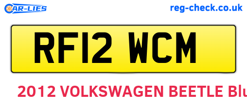 RF12WCM are the vehicle registration plates.