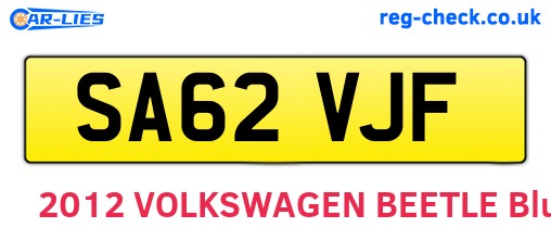 SA62VJF are the vehicle registration plates.