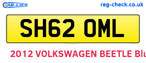 SH62OML are the vehicle registration plates.