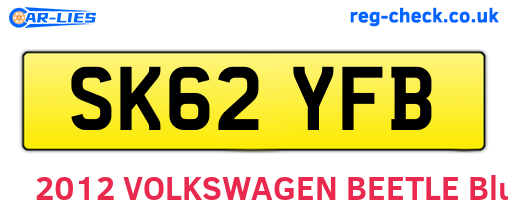SK62YFB are the vehicle registration plates.