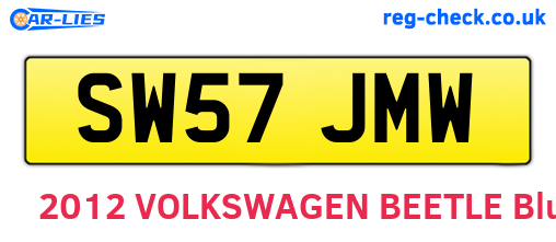 SW57JMW are the vehicle registration plates.