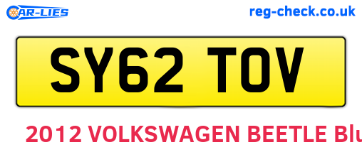 SY62TOV are the vehicle registration plates.