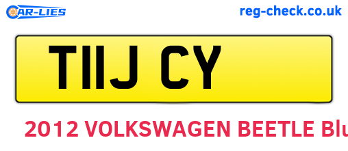 T11JCY are the vehicle registration plates.