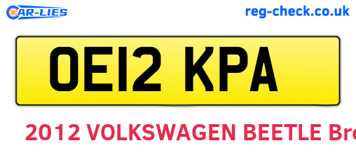 OE12KPA are the vehicle registration plates.
