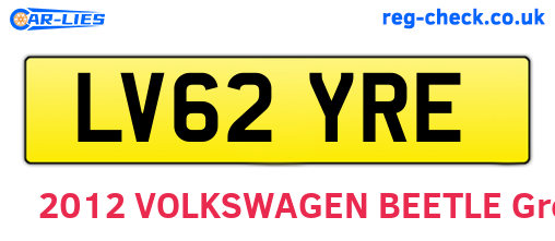 LV62YRE are the vehicle registration plates.