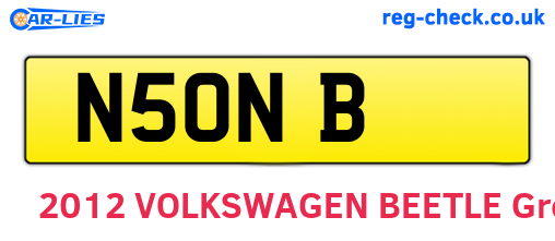 N5ONB are the vehicle registration plates.