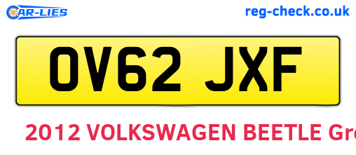 OV62JXF are the vehicle registration plates.