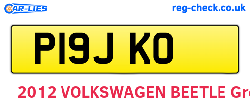 P19JKO are the vehicle registration plates.