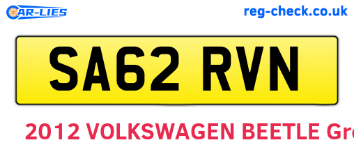 SA62RVN are the vehicle registration plates.