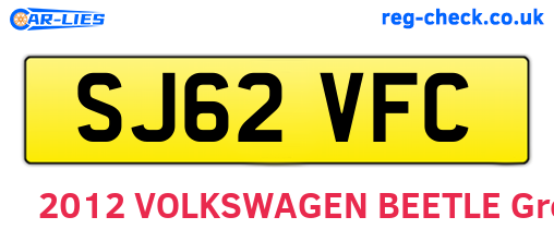 SJ62VFC are the vehicle registration plates.