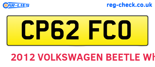 CP62FCO are the vehicle registration plates.