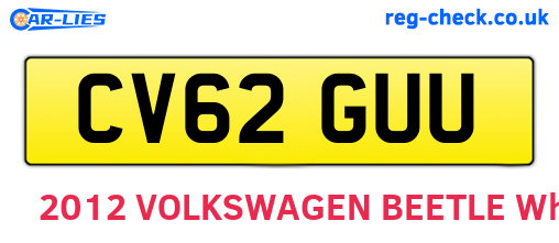 CV62GUU are the vehicle registration plates.
