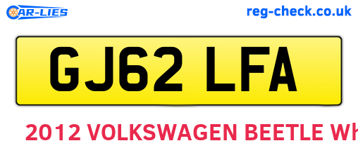 GJ62LFA are the vehicle registration plates.