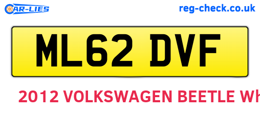 ML62DVF are the vehicle registration plates.