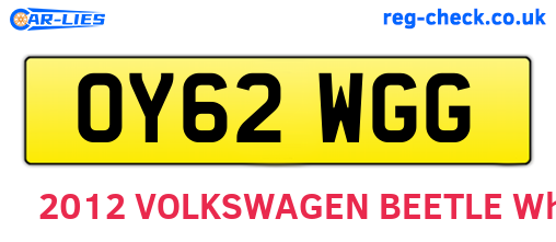 OY62WGG are the vehicle registration plates.