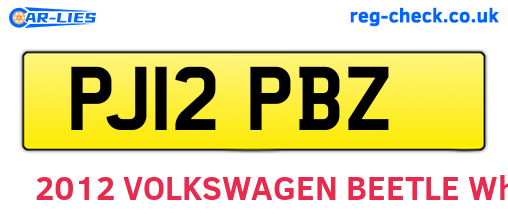 PJ12PBZ are the vehicle registration plates.