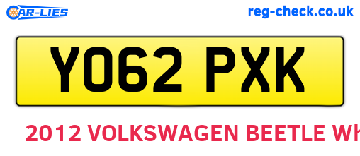 YO62PXK are the vehicle registration plates.