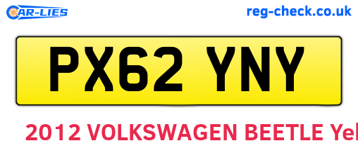 PX62YNY are the vehicle registration plates.