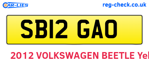 SB12GAO are the vehicle registration plates.
