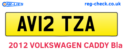 AV12TZA are the vehicle registration plates.