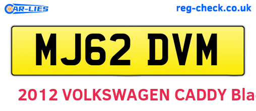MJ62DVM are the vehicle registration plates.