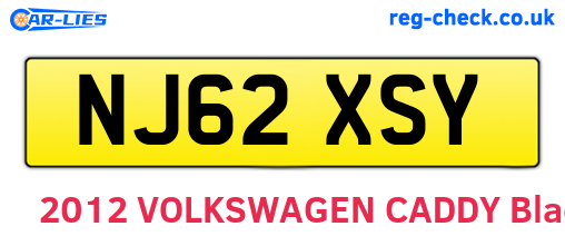 NJ62XSY are the vehicle registration plates.