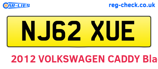 NJ62XUE are the vehicle registration plates.